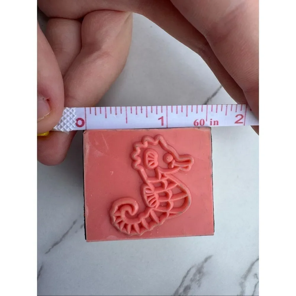 New Cartoon Seahorse Rubber Stamp